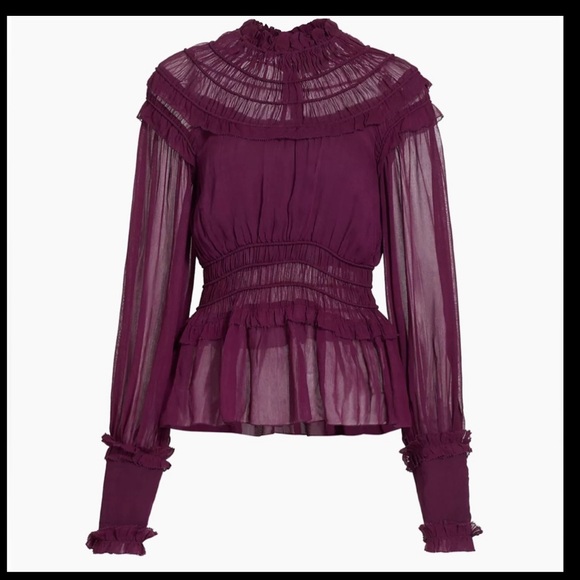 NWT Farm Rio mock neck sheer blouse - Picture 3 of 8